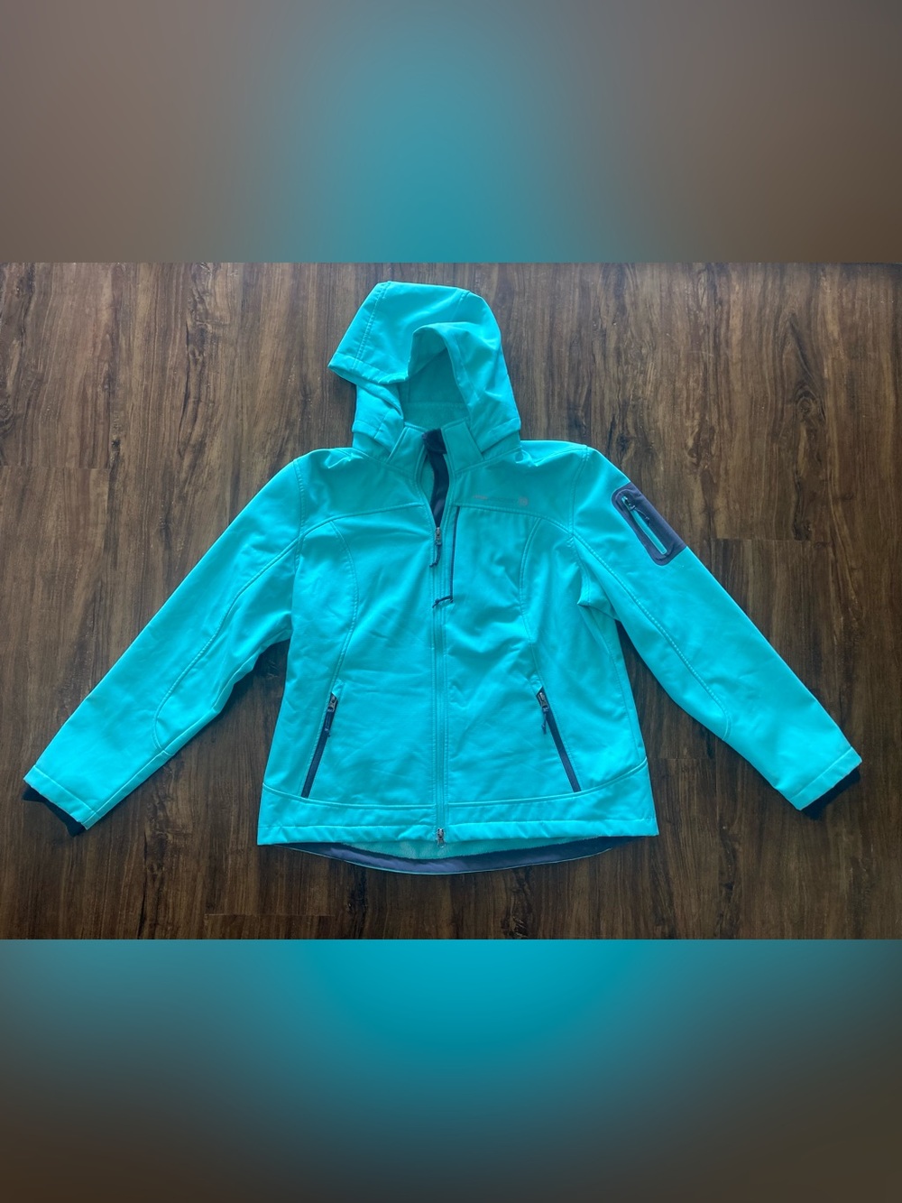 Free Country Women's Teal Hooded Softshell Jacket Size XL